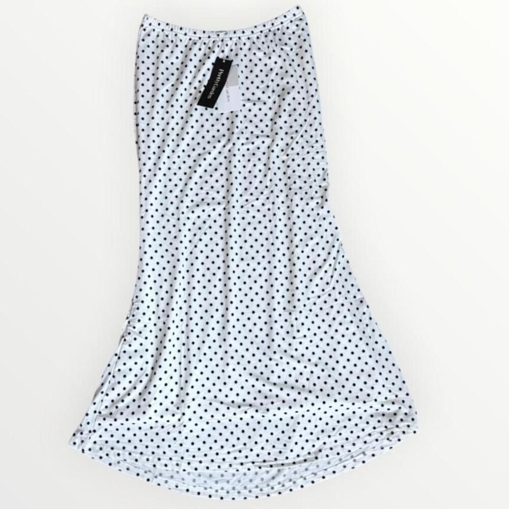 Polka Dot Mermaid Maxi Skirt M Romantic 90s Whimsy NWT